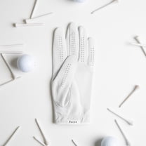All White Premium Cabretta Leather Golf Glove with Supportive Palm Pad