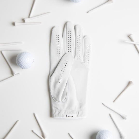 All White Premium Cabretta Leather Golf Glove with Supportive Palm Pad