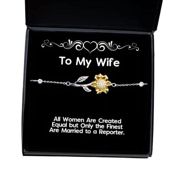 All Women Are Created Equal but Only the Finest Are Married to a. Wife Sunflower Bracelet, Cute Wife Gifts, Jewelry For Wife, Funny sunflower bracelet gift ideas, Funny sunflower bracelet gift for