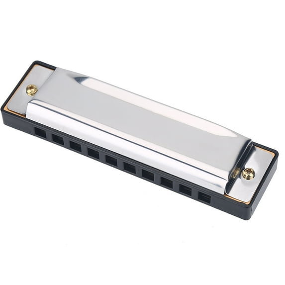 10 Hole Metal Harmonica Children Toy Blue Rock Jazz Folk Harmonicas Sliver Folk Harmonica Jazz Harmonica