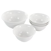 All You Need 5 Piece Fine Ceramic Bowl Set in White