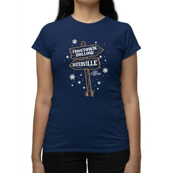 Christmas Frogtown Hollow Waterville Sign Women's T-shirt
