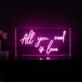 thumbnail image 1 of All You Need Is Love 23.63" X 11.75" Contemporary Glam Acrylic Box USB Operated LED Neon Light, Pink, 1 of 7