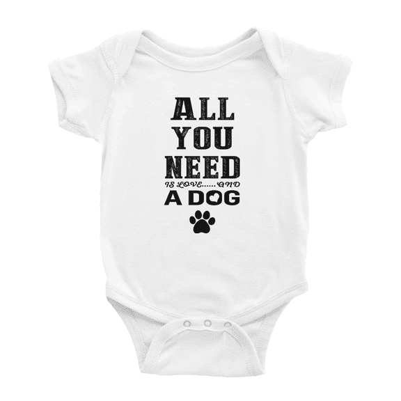 All You Need Is Love And A Dog Cute Baby Bodysuit For Boy Girl