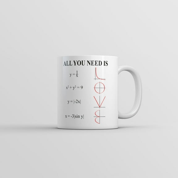 All You Need Is Love Equation Mug Funny Math Graphic Coffee Cup