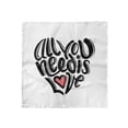 thumbnail image 1 of All You Need Is Love Head Scarf, Hand-written Little Heart, Head Wrap, 3 Sizes, by Ambesonne, 1 of 2