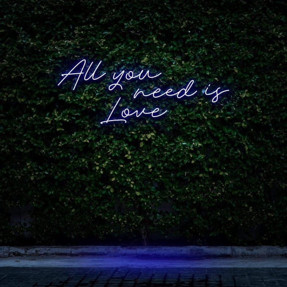 "All You Need Is Love" Neon Sign (90cm(3ft), Blue, CuttoShape)