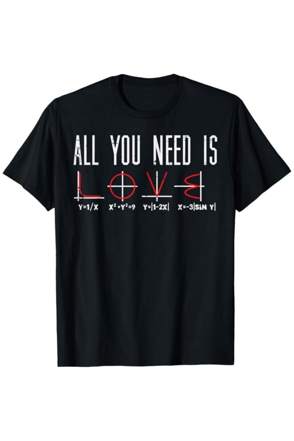 All You Need Is Love Valentines Day Math Algebra Men T-Shirt, Valentine's Gift for Men, 180gsm, 100% Cotton