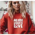 thumbnail image 1 of All You Need Is Love (White Lettering) Sweatshirt, Valentine Day, Love, Hearts, Unisex Sweatshirt, Valentine Gift, Cupid Arrows, Amor, 1 of 6