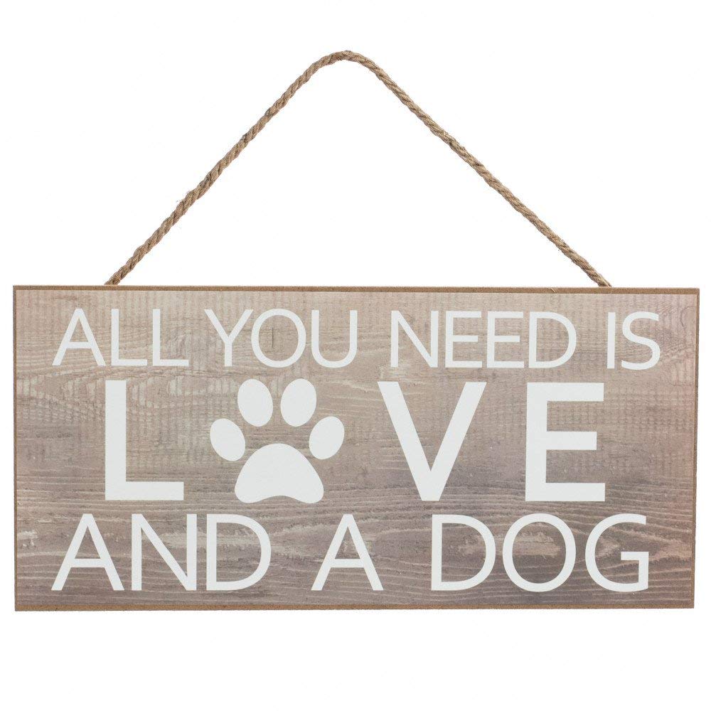 All You Need is Love and A Dog Sign - 12.5" x 6", Easter, Rustic Wooden Decoration for Wreath, Home, Kitchen, Yard, Front Door, Patio, Farmhouse Decor, Christmas - image 1 of 3