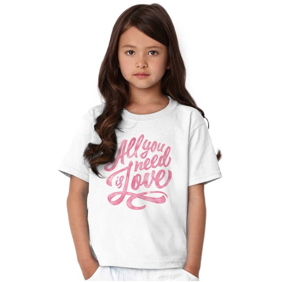 All You Need Love Cute Romantic Quote Girls Kids T Shirt Tees Teen Brisco Brands L