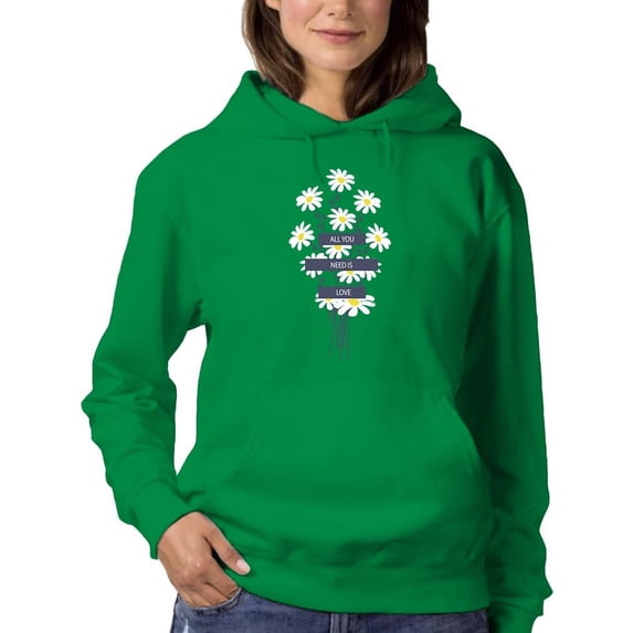 All You Need Positive Quote Hoodie Women -Image by Shutterstock, Female x-Large