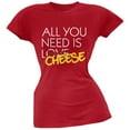 thumbnail image 1 of All You Need is Cheese, Not Love Red Soft Juniors T-Shirt - 2X-Large, 1 of 1