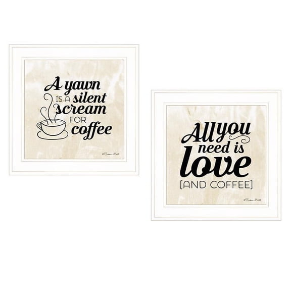 TrendyDecor4U All You Need Is Coffee 2-Piece Vignette Wall Art V620-226G