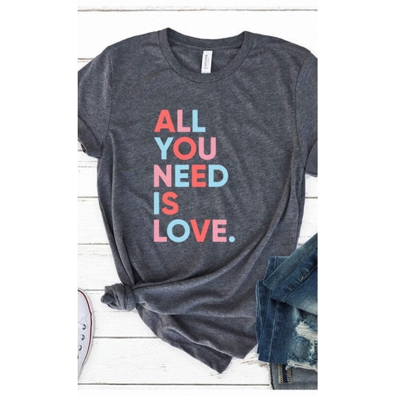 All You Need is Love Graphic Tee T-Shirt PLUS