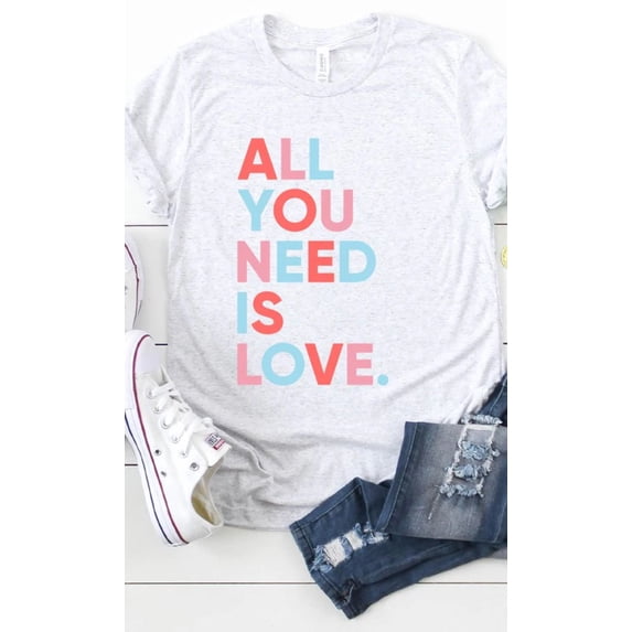 All You Need is Love Graphic Tee T-Shirt PLUS