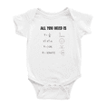 thumbnail image 1 of All You Need is Love Math Cute Baby Clothes Bodysuit Boy Girl Unisex, 1 of 5