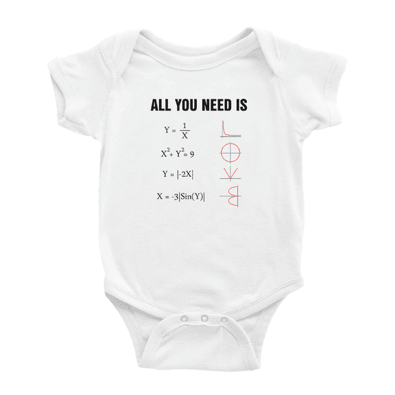 All You Need is Love Math Cute Baby Clothes Bodysuit Boy Girl Unisex