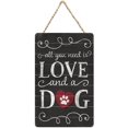 All You Need is Love and A Dog Wood Door Sign - 12 x 8 Inch Hanging ...