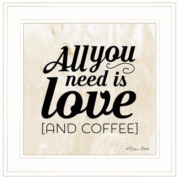 TrendyDecor4U All You Need Is Love And Coffee Framed Print SB344-226G