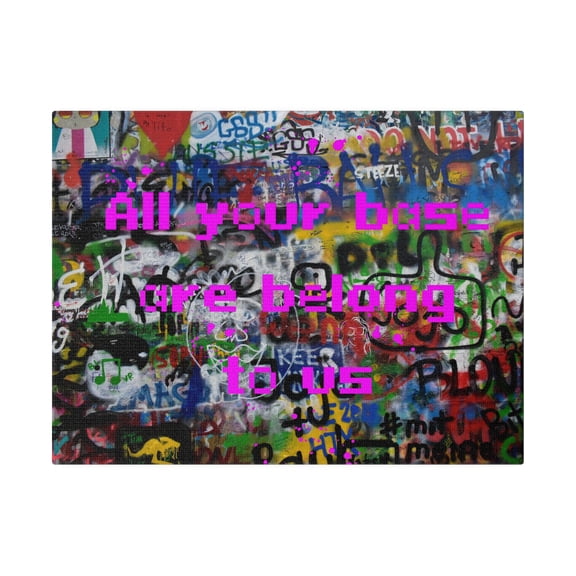 All Your Base Are Belong To Us Canvas Wall Art - Warhol Style Pop Art