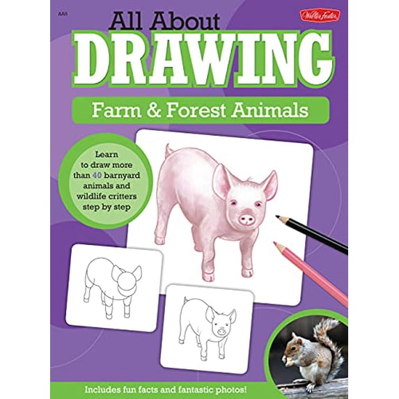 Pre-Owned All About Drawing Farm & Forest Animals: Learn to draw more than 40 barnyard animals and wildlife critters step by step Paperback