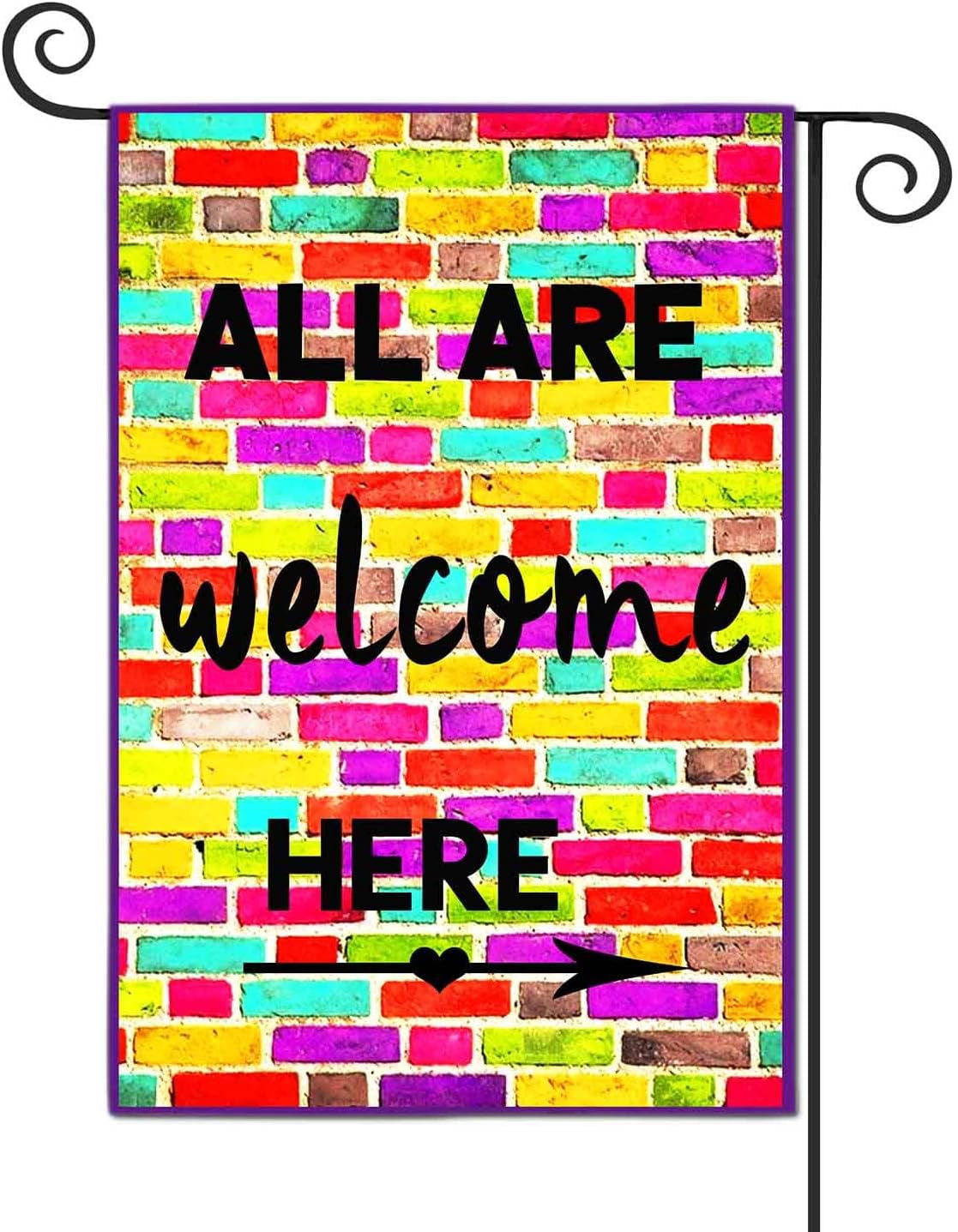 All are Welcome Here Funny Garden Flags Decorative Outdoor Flags Simple ...