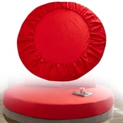 All-cotton solid-color round bed cover Round Bed Sheet 25cm Depth Pocket 200*200cm Solid Color Sheets Light
