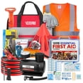 thumbnail image 1 of All-in-1 Car Emergency Safety Kit with Air Compressor, Jumper Cables, Tow Strap & First Aid Supplies, 1 of 9