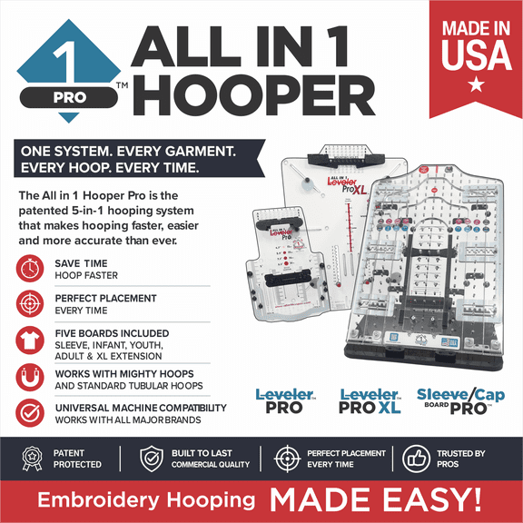 All in 1 Hooper Pro 5-in-1 Embroidery Hooping Station Starter Kit