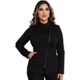thumbnail image 1 of All in Beauty Black top Scrubs for Women, Aestheticians Uniform for Spa, Black Zipper Long Sleeves Stylist Jacket (XL), 1 of 6