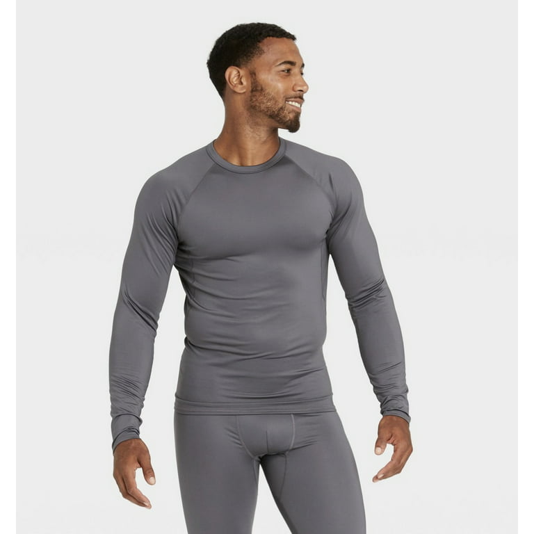 All in Motion Men's Long Sleeve Heavyweight Thermal Undershirt, Gray,  Medium 