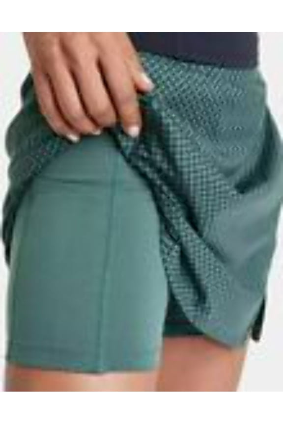 All in Motion Target Women Dark Green/Black Athletic Knit Slit Skort Size XS