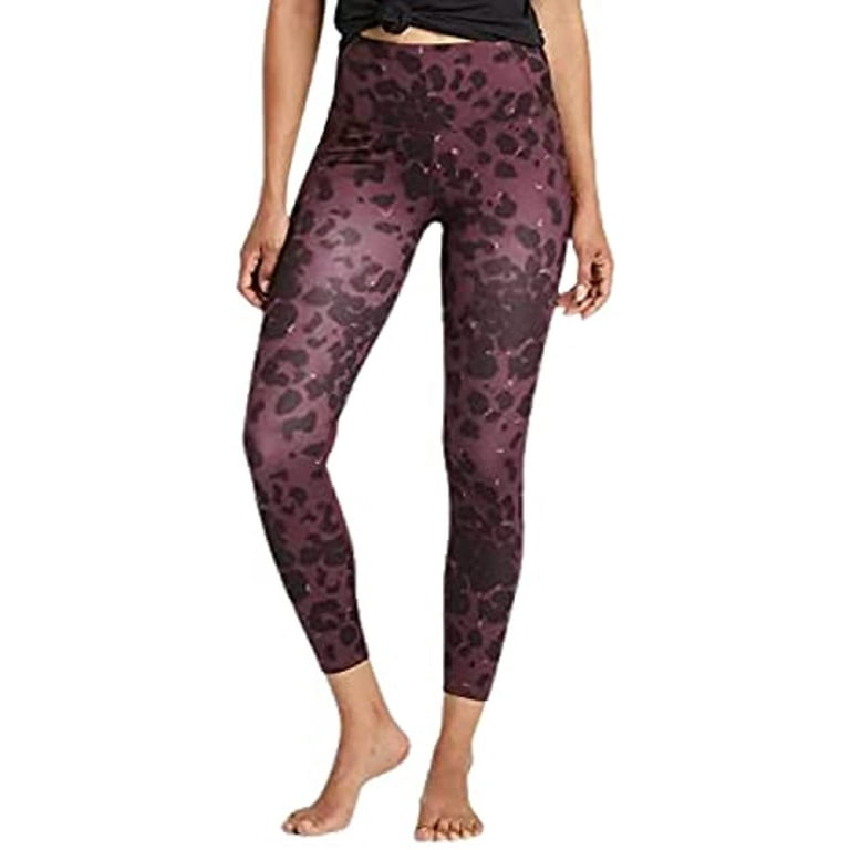 All in Motion Women's Contour Curvy High-Waisted Capri Leggings 21  (Moisture Wicking Quick Dry Fabric) (Leopard Purple, Medium)