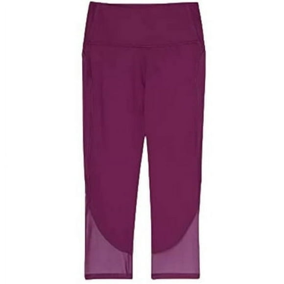 All in Motion Women's Contour Curvy High-Waisted Capri Leggings 21" (Moisture Wicking Quick Dry Fabric) (Purple, Large, l)