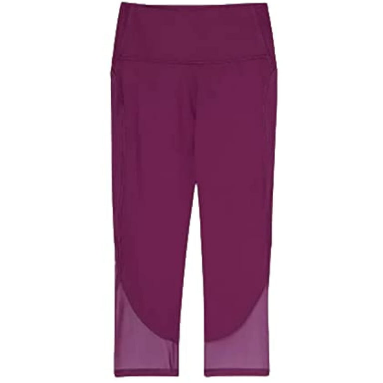 All in Motion Women's Contour Curvy High-Waisted Capri Leggings 21  (Moisture Wicking Quick Dry Fabric) (Purple, Large, l) 