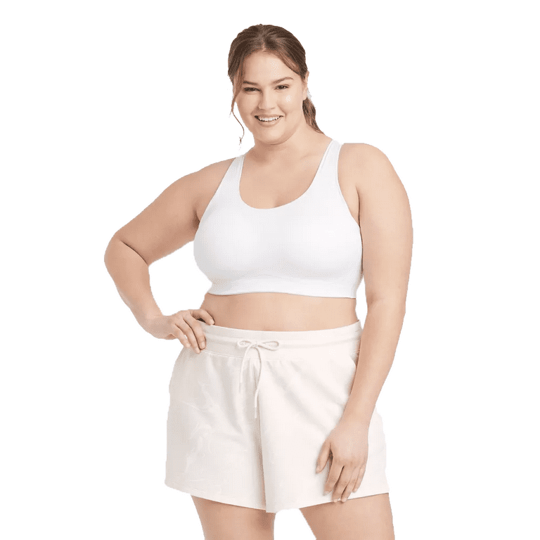All in Motion Women's High Support Convertible Strap Sports Bra - White,  44DD 