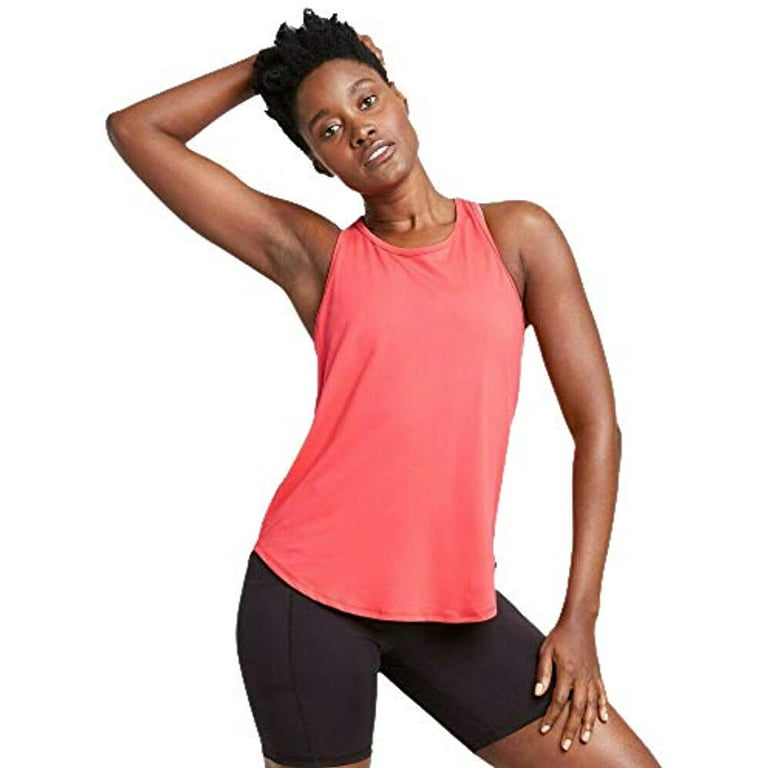 All in Motion Women's Odor Control Racerback Essential Active Tank Top  (Red, XL) 