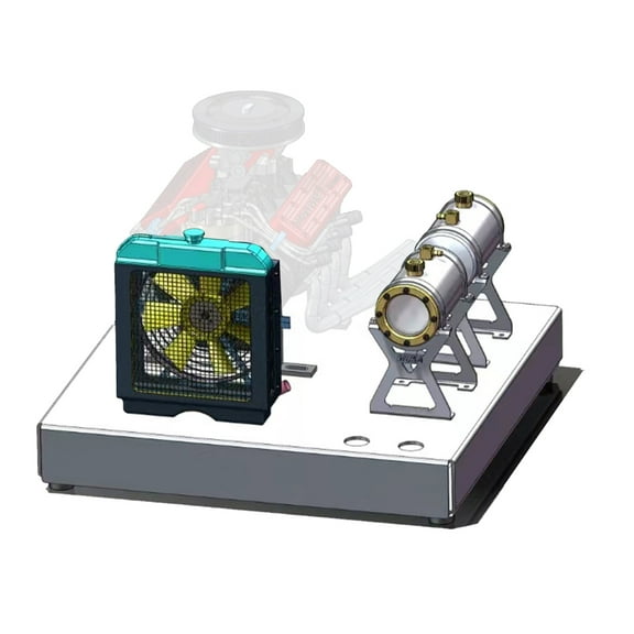 All-in-One Aluminum Alloy Base Starter Kit For TOYAN FS-V800WGP Engine Model - Includes Oil Tank and Bracket, Water Cooling Set, Engine Accessories for Physics Science Experiment, Gift for Adults