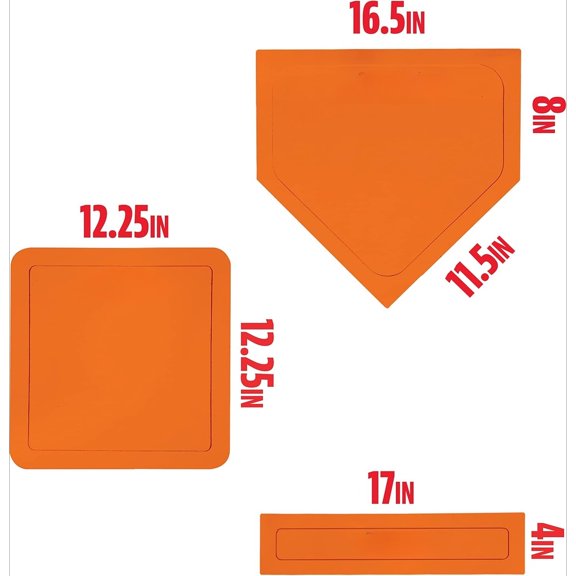 All-in-One Baseball Base Set with Home Plate & Pitcher's Rubber, Non-Slip Rubber Bases for Backyard Games Training Teeball Kickball