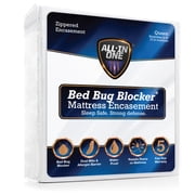 All-in-One Bed Bug Blocker Water Resistant Zippered Mattress Protector, Queen