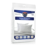 All-in-One Pillow Protector, 2 Pack, Zippered Encasement, Water & Stain Resistant, Standard/Queen, White