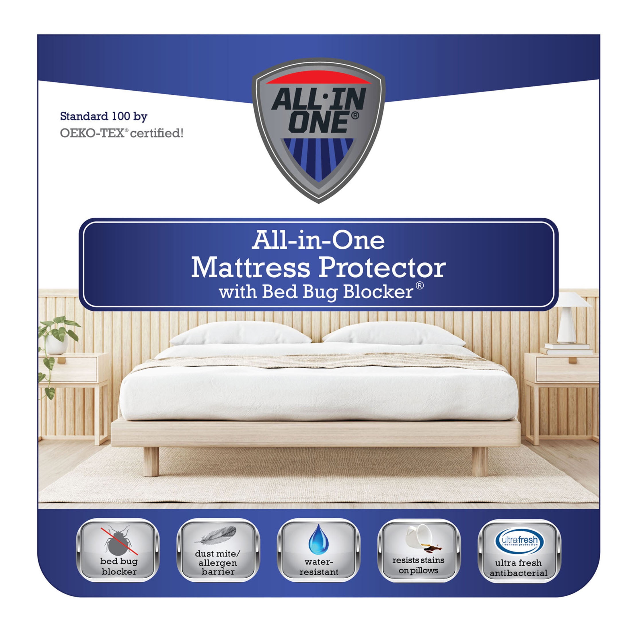AllinOne Bed Bug Blocker Waterproof Zippered Mattress Protector King
