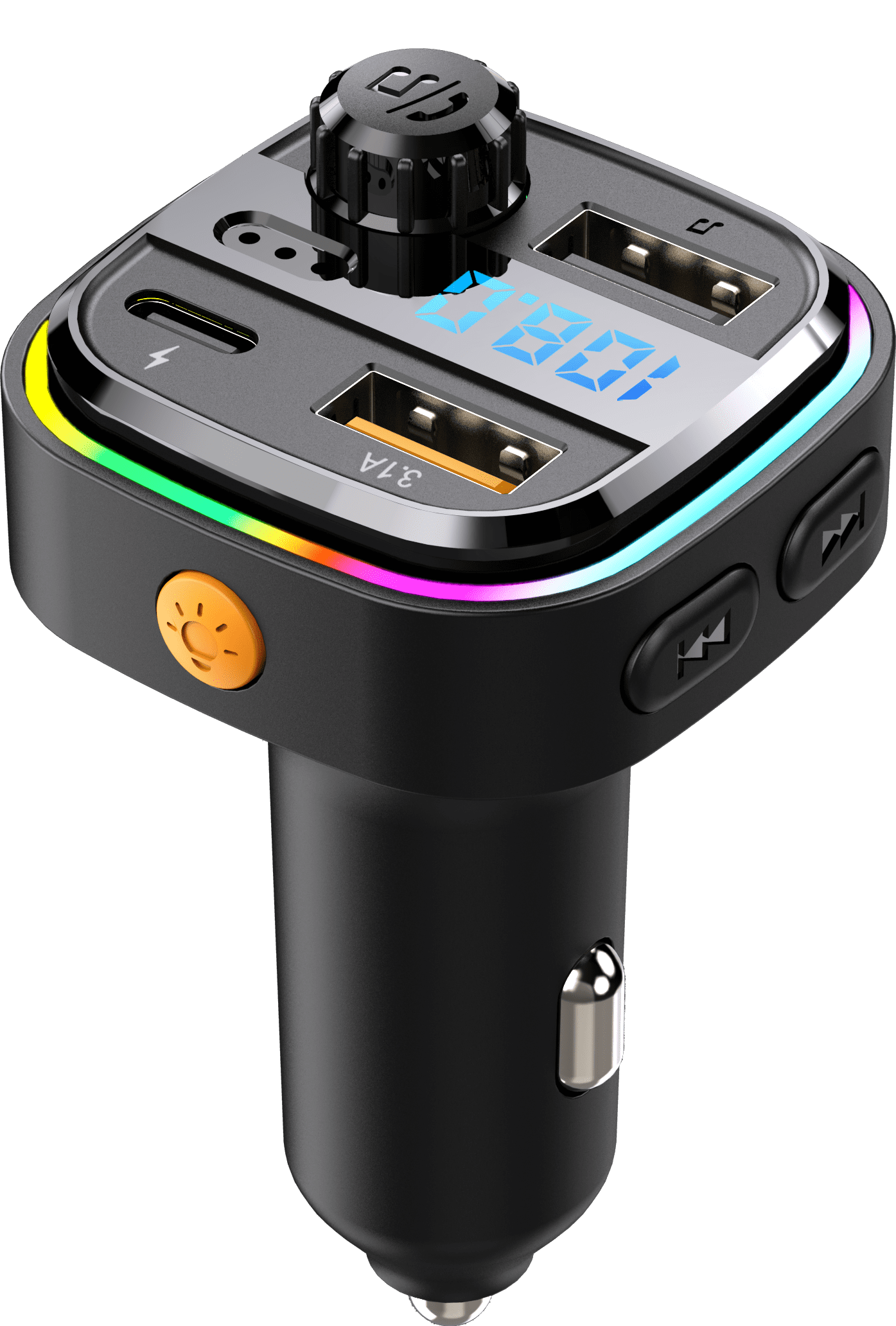 All-in-One Car MP3 Wireless Speaker & Player - Dual USB Type-C Fast ...