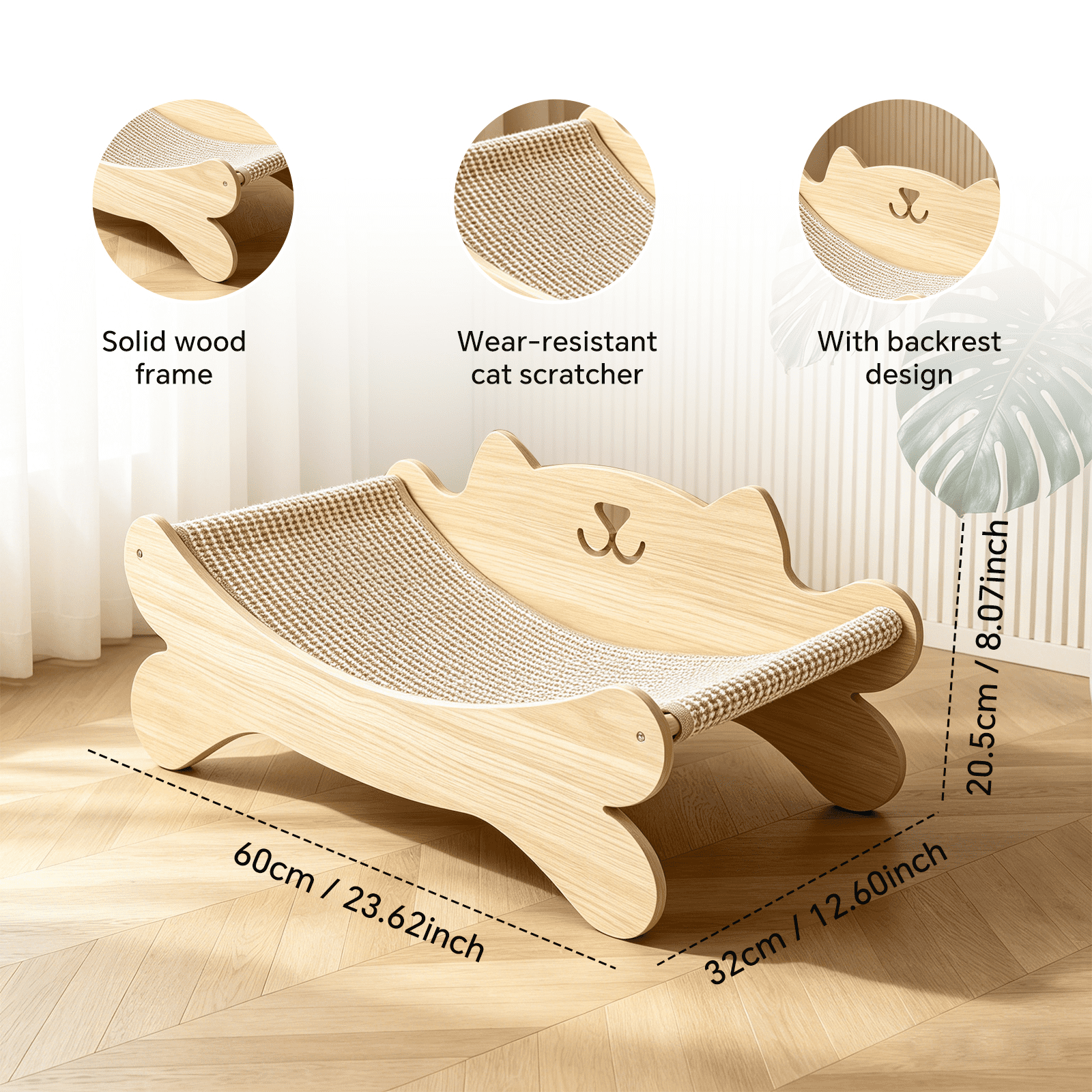 All-in-One Cat Scratcher and Bed with Sisal Rope for Indoor Cats