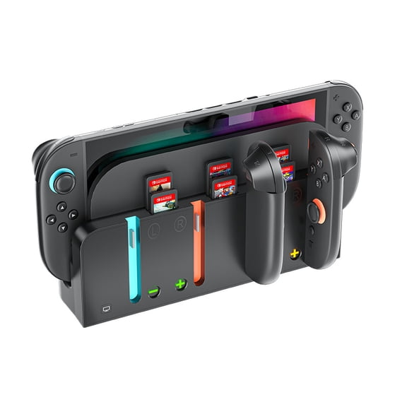 All-in-One Charging Dock Storage Stand for Nintendo Switch 2 (NS2), Console & Joy-Con Charger with Game Cartridge Holder, Multi-Function Gaming Organizer