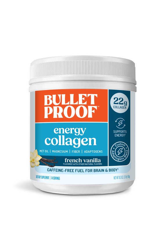 Vanilla Bean Energy Collagen Protein Powder, 18.3 Ounces, Caffeine-Free Fuel with Vitamins and Antioxidants