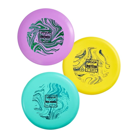 All-in-One Disc Golf Beginner Set 3 Flying Discs for Full-Body Training | PDGA Approved Putter, Mid-Range & Driver for Backyard, Lawn & Beach Games