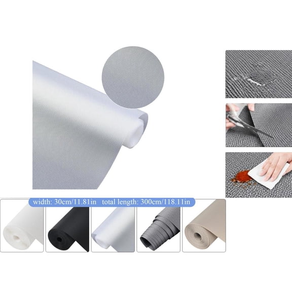 All-in-One Drawer Liner & Shelf Liners for Cabinets – Multi-Room Use: Kitchen, Bathroom, Wardrobe, RV & More (11.8"W x 118"L, Clear)