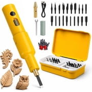All-in-One Electric Carving Tool Set, 40W Cordless Rechargeable Wood Carving Chisel Kit with 20Pcs Interchangeable Chisel Blades Handheld Engraving Gouge Machine20 Blades